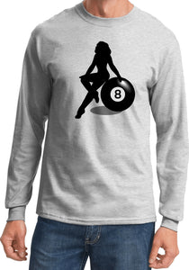 Billiards Pin Up Girl 8 Ball Long Sleeve Shirt - Yoga Clothing for You