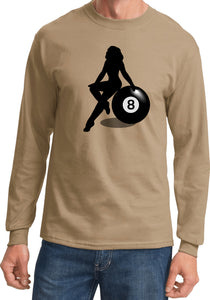 Billiards Pin Up Girl 8 Ball Long Sleeve Shirt - Yoga Clothing for You