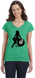 Billiards Pin Up Girl 8 Ball Ladies V-neck Shirt - Yoga Clothing for You