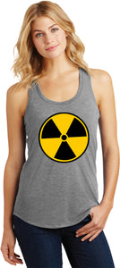 Ladies Radiation Tank Top Radioactive Fallout Symbol Racerback - Yoga Clothing for You