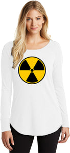 Ladies Radiation T-shirt Radioactive Fallout Tri Long Sleeve - Yoga Clothing for You