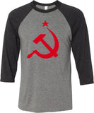 Soviet Union T-shirt Red Hammer and Sickle Raglan - Yoga Clothing for You