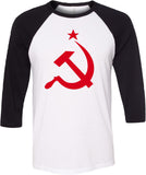 Soviet Union T-shirt Red Hammer and Sickle Raglan - Yoga Clothing for You