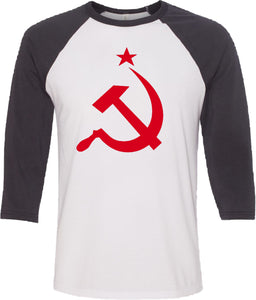 Soviet Union T-shirt Red Hammer and Sickle Raglan - Yoga Clothing for You