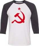 Soviet Union T-shirt Red Hammer and Sickle Raglan - Yoga Clothing for You