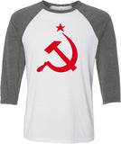 Soviet Union T-shirt Red Hammer and Sickle Raglan - Yoga Clothing for You