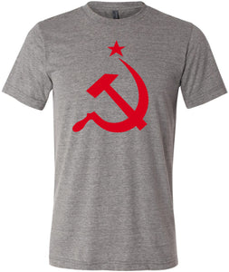 Soviet Union T-shirt Red Hammer and Sickle Tri Blend Tee - Yoga Clothing for You