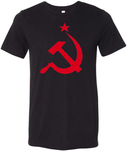 Soviet Union T-shirt Red Hammer and Sickle Tri Blend Tee - Yoga Clothing for You