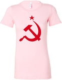 Ladies Soviet Union Red Hammer and Sickle Longer Length Tee - Yoga Clothing for You