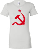 Ladies Soviet Union Red Hammer and Sickle Longer Length Tee - Yoga Clothing for You