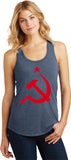 Ladies Soviet Union Tank Top Red Hammer and Sickle Racerback - Yoga Clothing for You