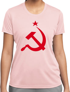 Ladies Soviet Union Shirt Red Hammer and Sickle Dry Wicking Tee - Yoga Clothing for You