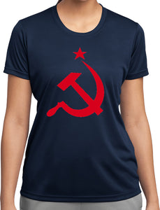 Ladies Soviet Union Shirt Red Hammer and Sickle Dry Wicking Tee - Yoga Clothing for You