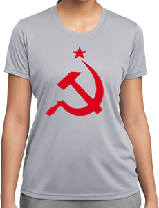 Ladies Soviet Union Shirt Red Hammer and Sickle Dry Wicking Tee - Yoga Clothing for You