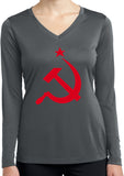 Ladies Soviet Union Hammer and Sickle Dry Wicking Long Sleeve - Yoga Clothing for You