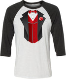 Tuxedo T-shirt Red Vest Raglan - Yoga Clothing for You