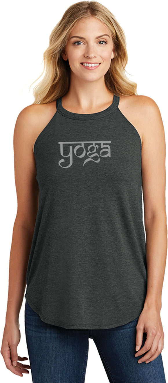Sanskrit Yoga Text Triblend Yoga Rocker Tank Top - Yoga Clothing for You