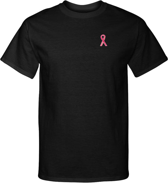 Breast Cancer T-shirt Sequins Ribbon Pocket Print Tall Tee - Yoga Clothing for You