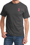 Breast Cancer T-shirt Sequins Ribbon Pocket Print Tee - Yoga Clothing for You