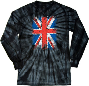 Union Jack Tie Dye Long Sleeve Shirt - Yoga Clothing for You