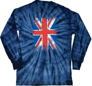 Union Jack Tie Dye Long Sleeve Shirt - Yoga Clothing for You