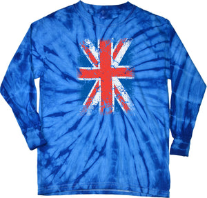 Union Jack Tie Dye Long Sleeve Shirt - Yoga Clothing for You