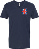 Union Jack T-shirt Flag Pocket Print V-Neck - Yoga Clothing for You