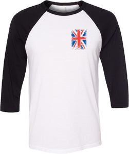 Union Jack Raglan Shirt Pocket Print - Yoga Clothing for You