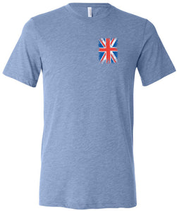 Union Jack T-shirt Flag Pocket Print Tri Blend Tee - Yoga Clothing for You