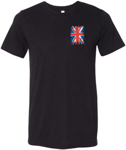 Union Jack T-shirt Flag Pocket Print Tri Blend Tee - Yoga Clothing for You