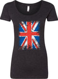 Ladies Union Jack T-shirt Flag Scoop Neck - Yoga Clothing for You