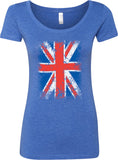 Ladies Union Jack T-shirt Flag Scoop Neck - Yoga Clothing for You