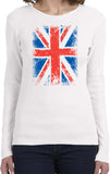 Ladies Union Jack T-shirt Flag Long Sleeve - Yoga Clothing for You