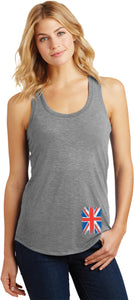 Ladies Union Jack Racerback Tank Top Bottom Print - Yoga Clothing for You