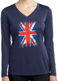 Ladies Union Jack T-shirt Flag Dry Wicking Long Sleeve - Yoga Clothing for You