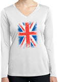 Ladies Union Jack T-shirt Flag Dry Wicking Long Sleeve - Yoga Clothing for You