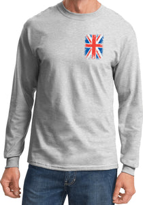 Union Jack Long Sleeve Shirt Pocket Print - Yoga Clothing for You