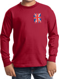 Kids Union Jack T-shirt Pocket Print Youth Long Sleeve - Yoga Clothing for You