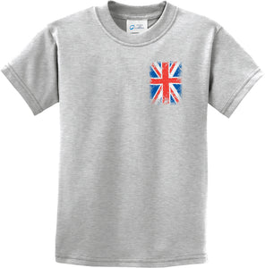 Kids Union Jack T-shirt Pocket Print Youth Tee - Yoga Clothing for You