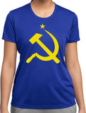 Ladies Soviet Union Yellow Hammer and Sickle Dry Wicking Tee - Yoga Clothing for You