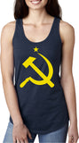 Ladies Soviet Union Tank Top Yellow Hammer and Sickle Ideal Tank - Yoga Clothing for You