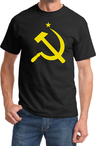 Soviet Union T-shirt Yellow Hammer and Sickle Tee - Yoga Clothing for You