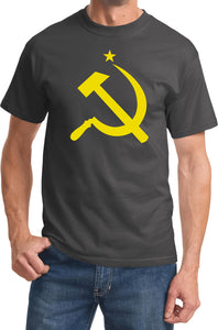 Soviet Union T-shirt Yellow Hammer and Sickle Tee - Yoga Clothing for You