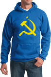 Mens Soviet Union Hoodie - Yellow Hammer and Sickle - Yoga Clothing for You