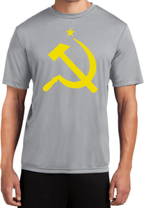 Soviet Union T-shirt Yellow Hammer and Sickle Dry Wicking Tee - Yoga Clothing for You